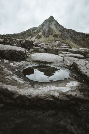 Deserted cliffs and cloudy sky