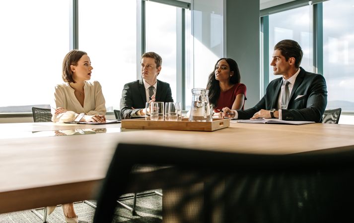 Business people having meeting in a board room