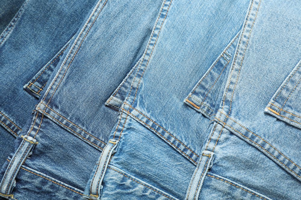 Blue jeans as background, space for text