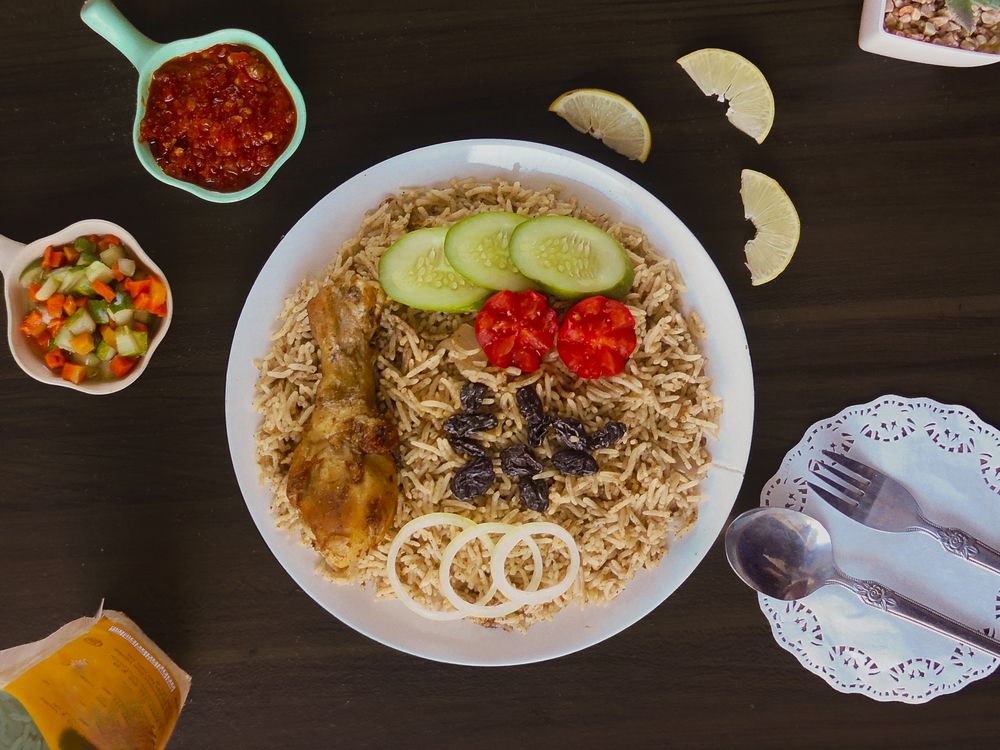 Kebuli rice, traditional middle eastern food