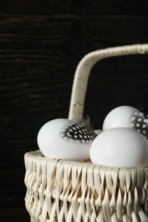 Concept of fresh and natural farm product - eggs