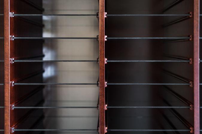 Place for storage in minimalist wooden cabinet