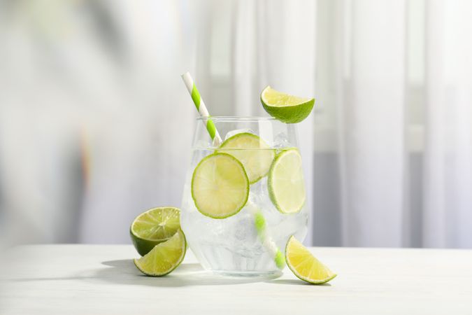 Glass of mojito, delicious fresh summer cocktail