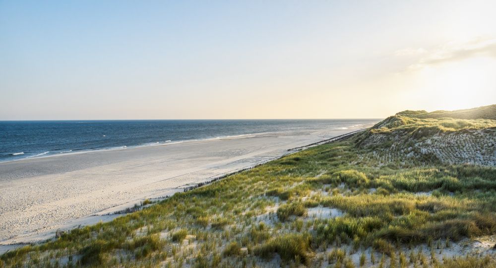 Landscape of empty beach at sunrise