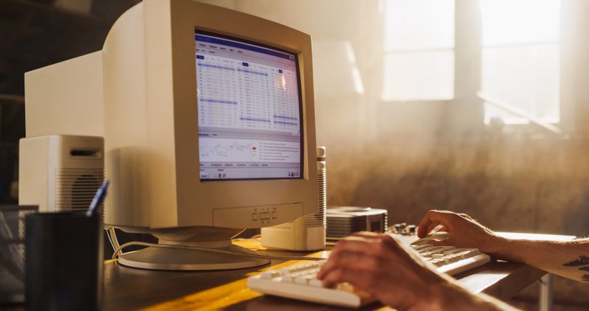 Man Analyzing Price Action Before Entering Trade, Starting Investment Fund In Nineties.