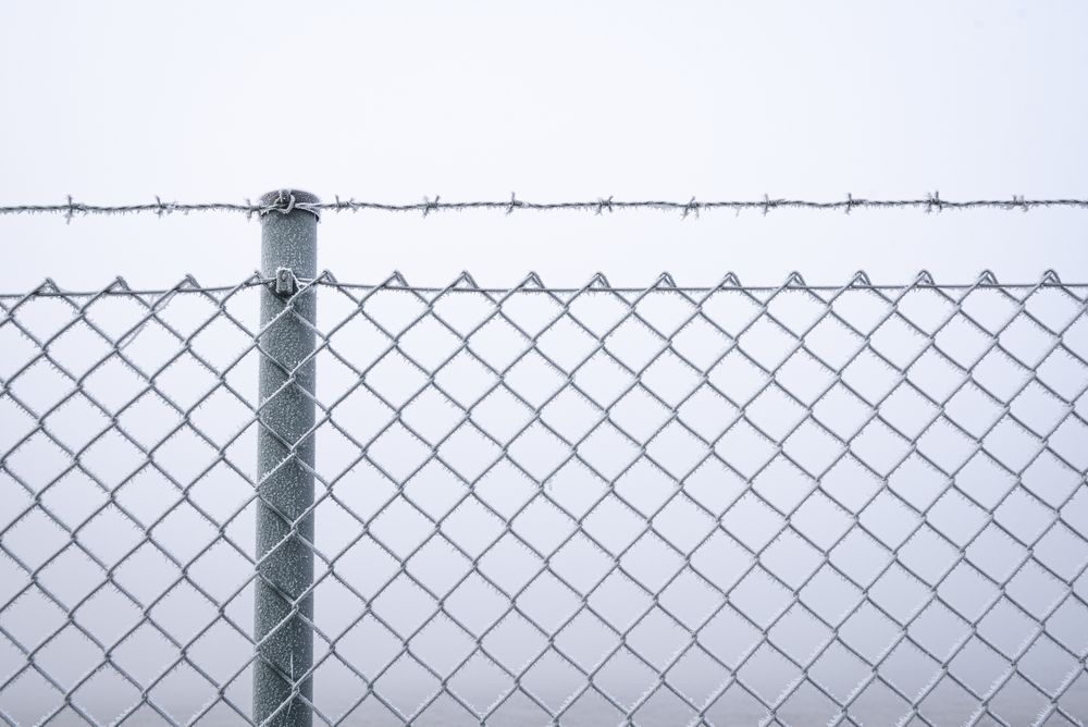 Frozen wire fence
