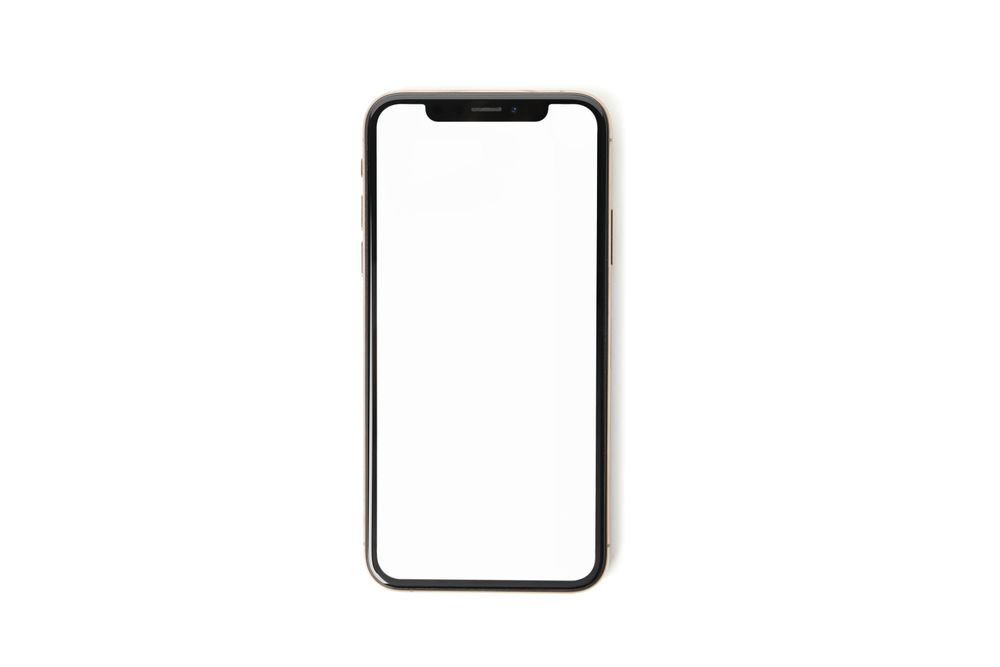 Phone with empty screen isolated on plain background