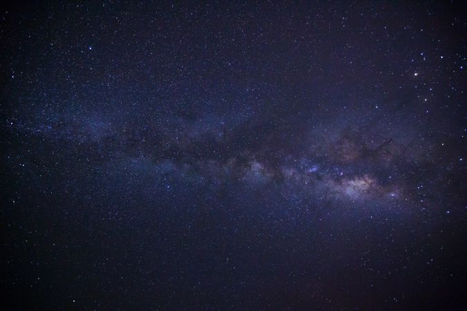 milky way galaxy and space dust in the universe, Long exposure photograph, with grain.