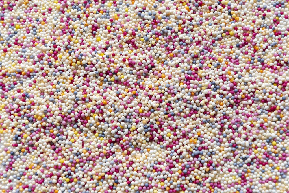 Thick layer of cake sprinkles