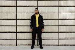 Black male near concrete blocks