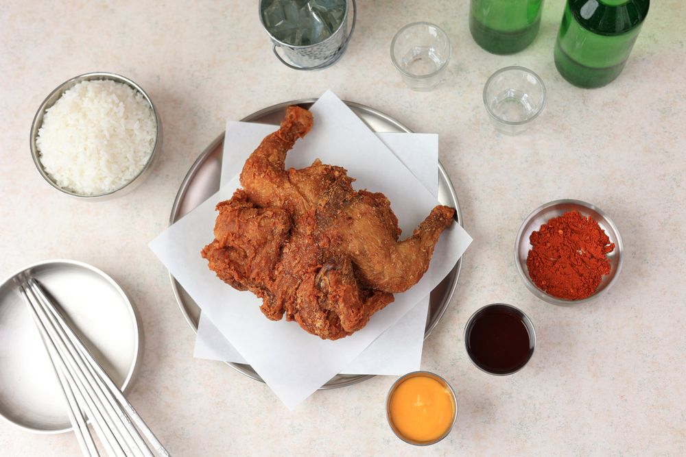 Top View Korean WHole Chicken