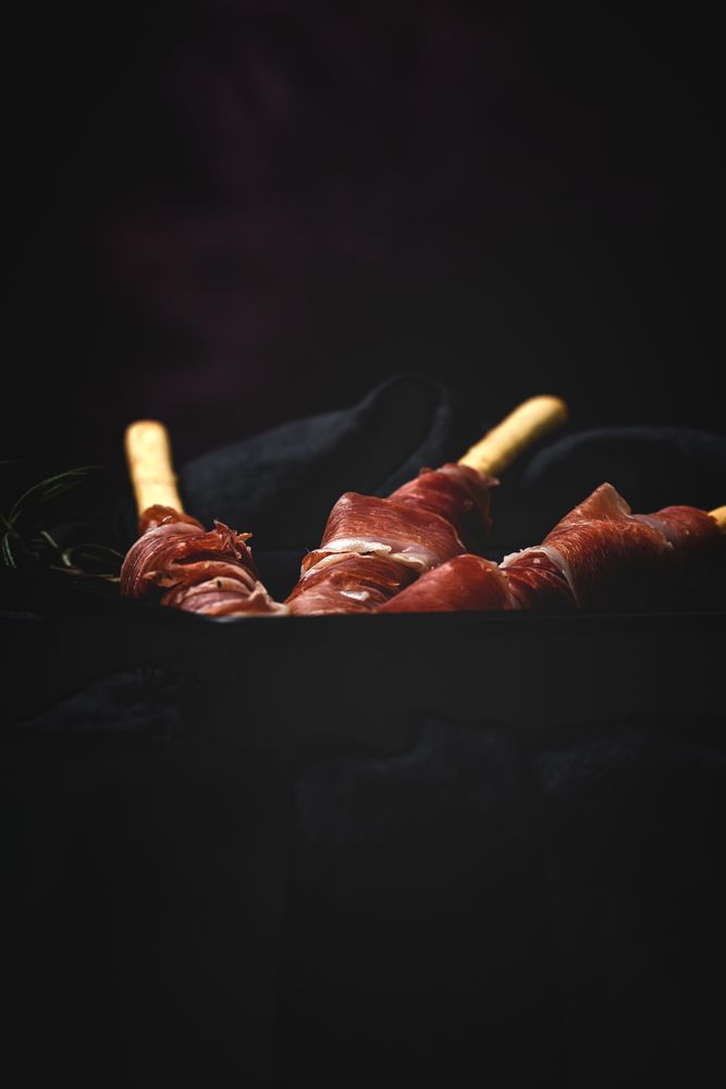 Gressinis with spanish serrano ham