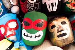 Mexican wrestling masks for sale at market