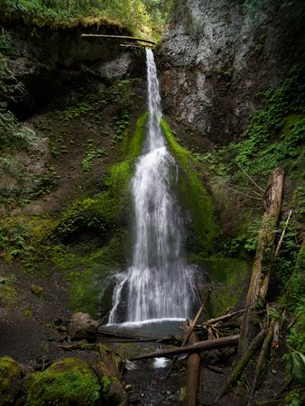Marymere Falls, a waterfall deep in Olympic National Park, Washington