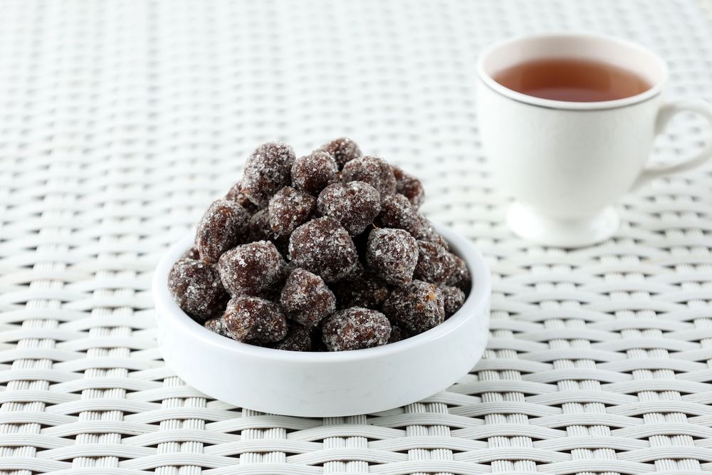 Permen Asem Jadul. Sweet and Sour  Tamarind Candy with Sugar Coating.