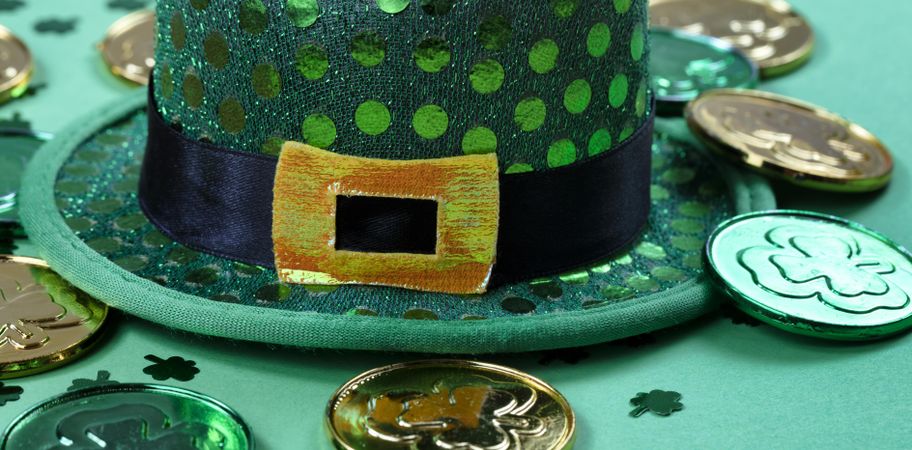 St Patricks Day hat with coins