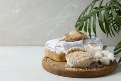 Sea salt, concept of spa and self care