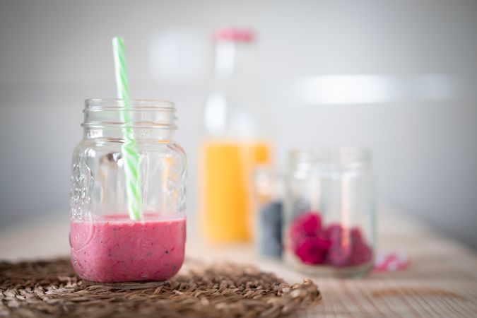 Healthy food and drinks on table