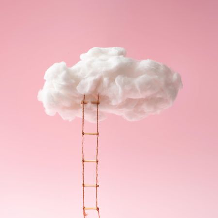 Step ladder leading to clouds