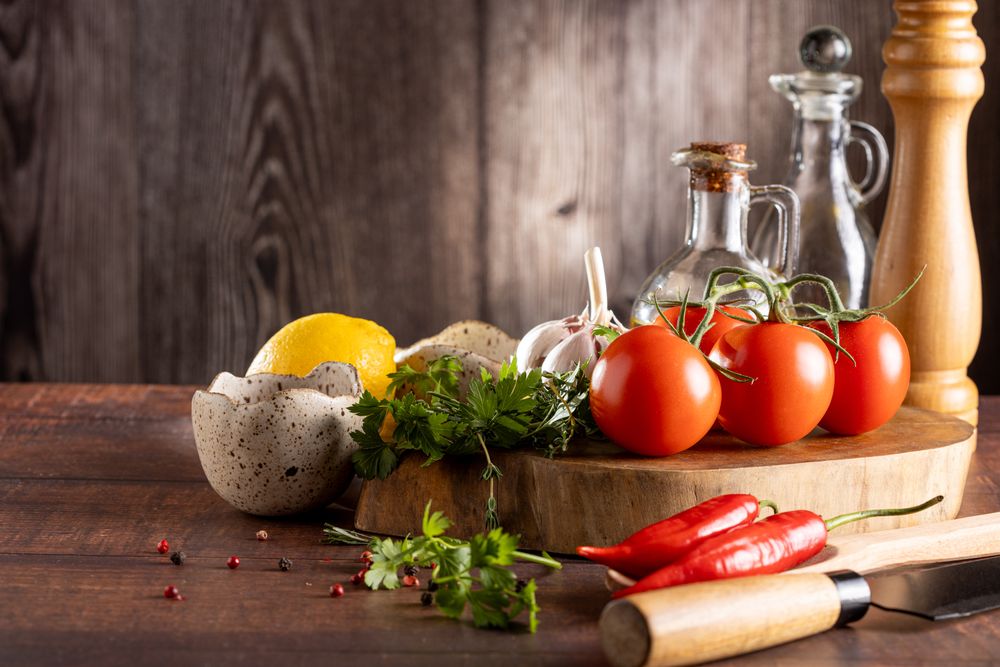Ingredients for cooking on the table