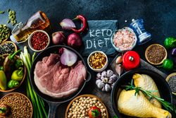 Fresh raw ingredients for keto dinner