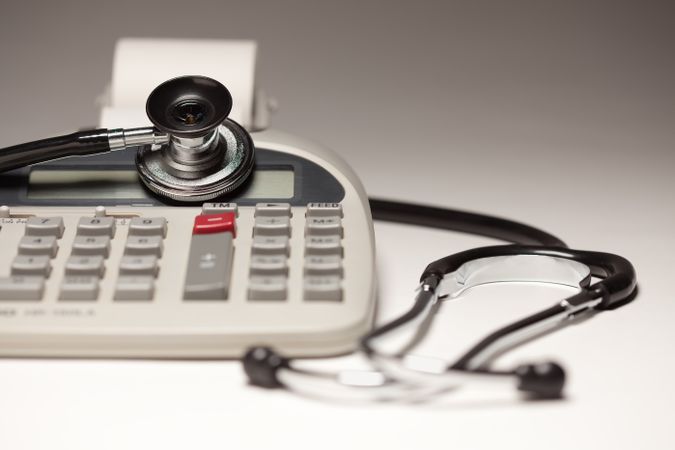 Stethoscope on Calculator