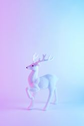Reindeer in vivid gradient neon colors