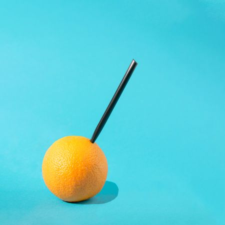 Orange with dark straw
