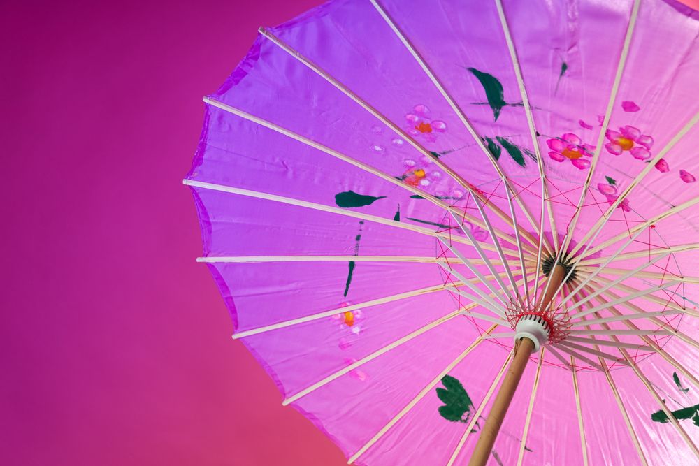 Traditional japanese umbrella, traditional japanese accessories concept