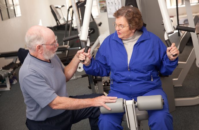 Mature Adult Couple in the Gym