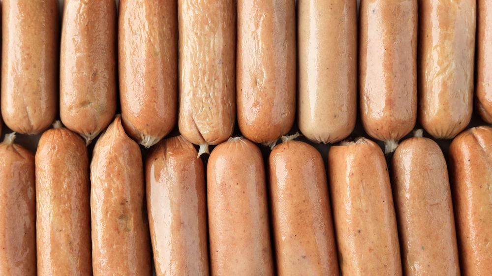 Full Frame Background Homemade Raw Beef Sausages