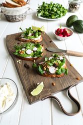 Vegetarian sandwiches on cutting board