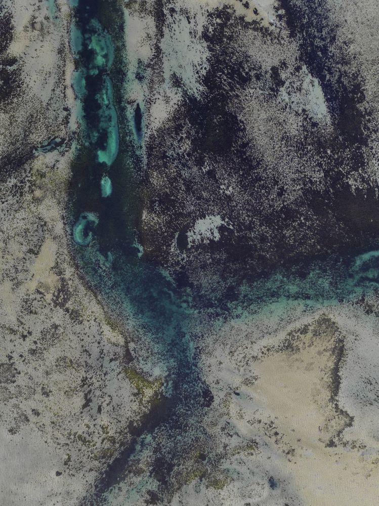 Aerial view of coastal sand