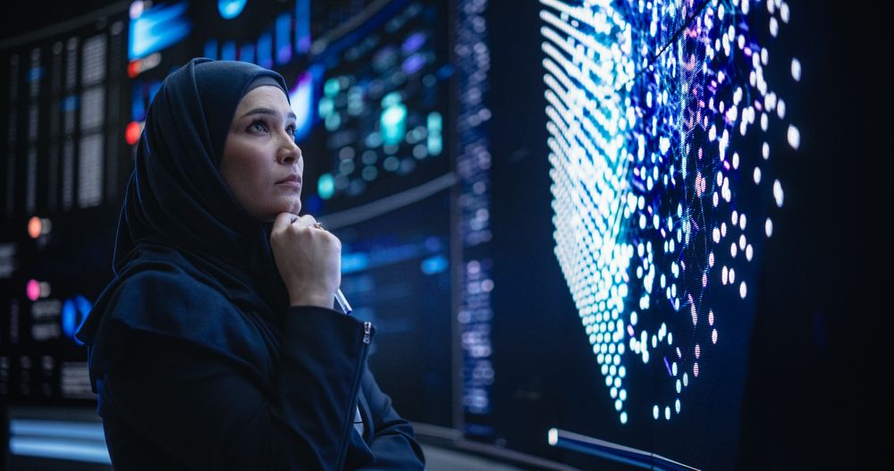 Talented Muslim Software Programmer Working in Technological Innovative Agency Startup.