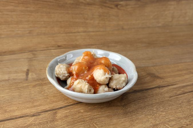 Bakso Pentol Solo Salome  Served with Spicy, Sour, and Sweet Sauce.