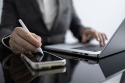 Business Communication Using Mobile and Laptop
