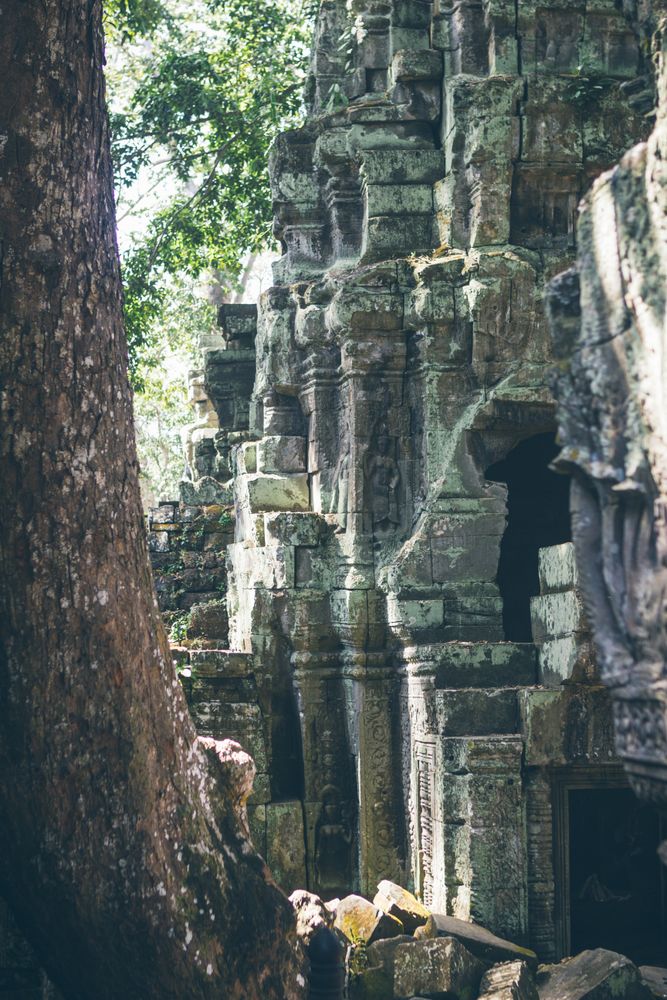 Sunlight sky over ancient temple
