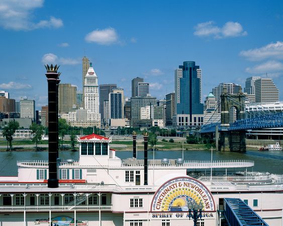 Cincinnati cityscape from across the river, Cincinnati, Ohio