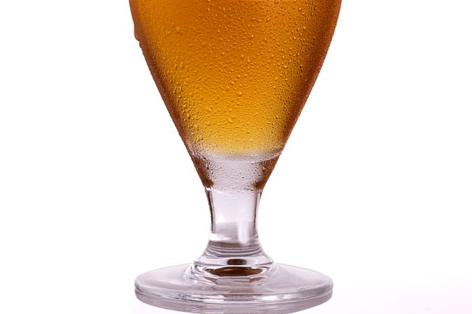 Glass of tasty light beer
