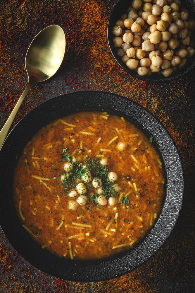 Traditional Harira soup for Ramadan