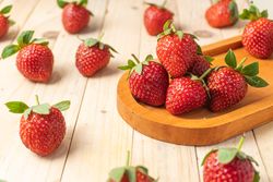 A fresh, ripe strawberry captured in detail