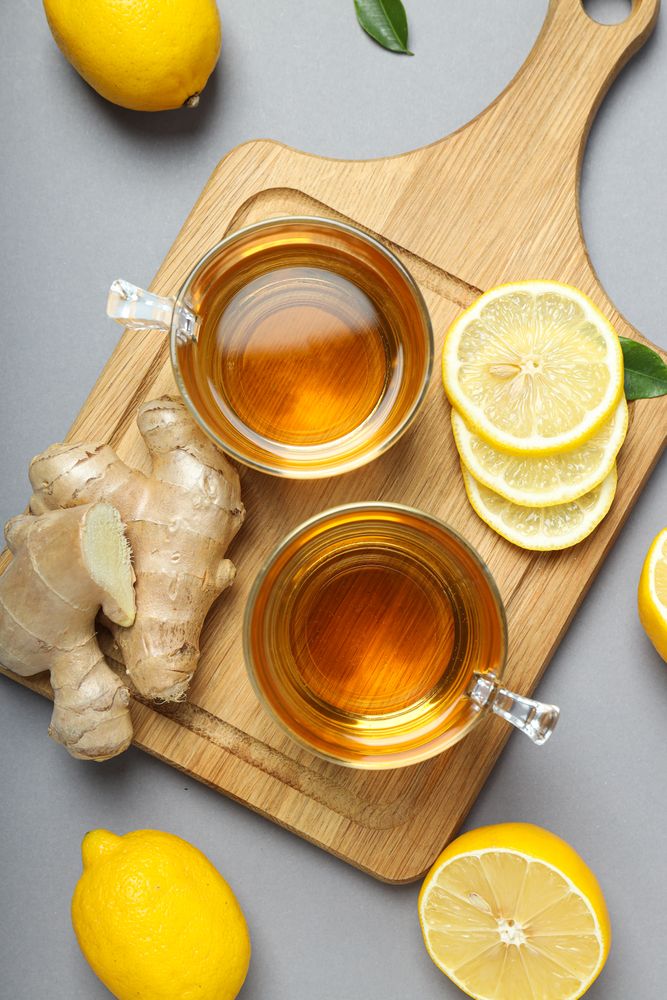 Cold treatment, healthcare concept - tea with ginger