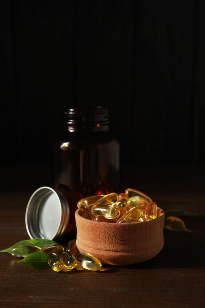 Immunity support capsules - Omega, health care concept