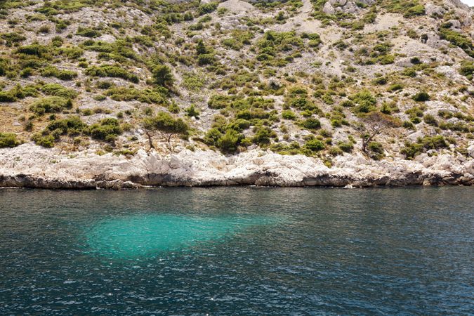 Beautiful limestone rocks on seashore
