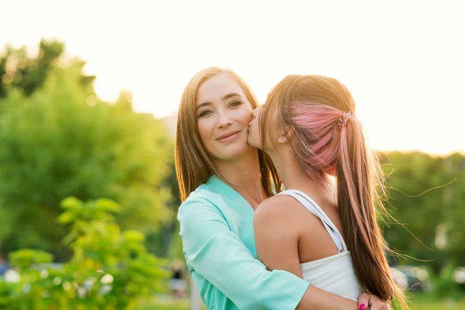 Mom And Teen Daughter Outdoor
