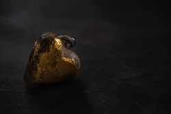 Valentine's day concept with ceramic golden heart