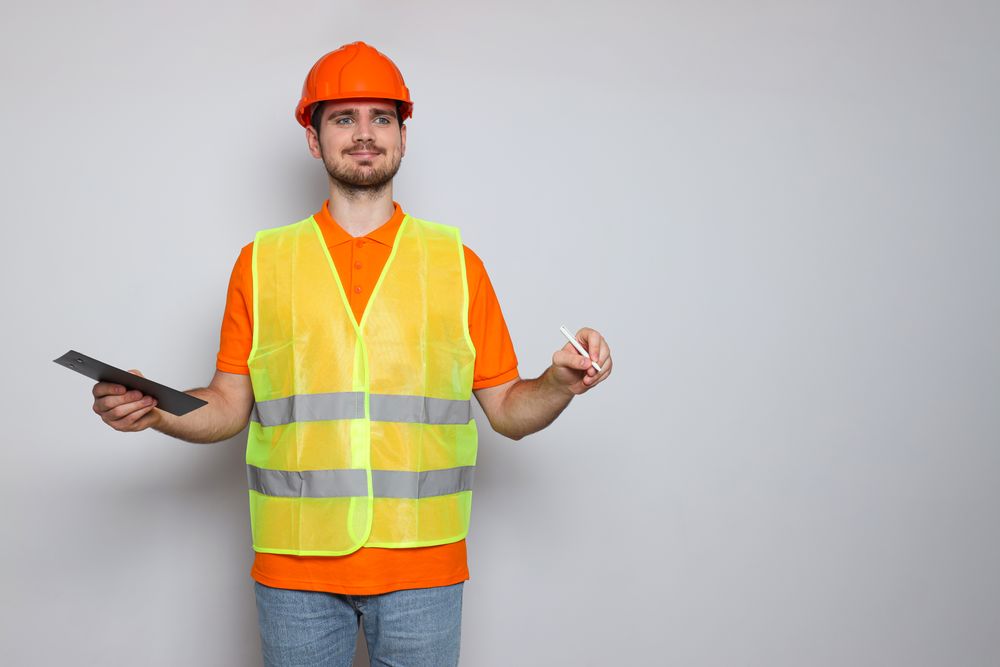 Young man civil engineer in safety hat