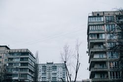 Apartment blocks on an overcast day