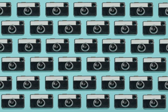 Pattern of retro photo cameras