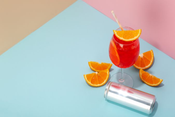 Italian Spritz, delicious summer cocktail, space for text
